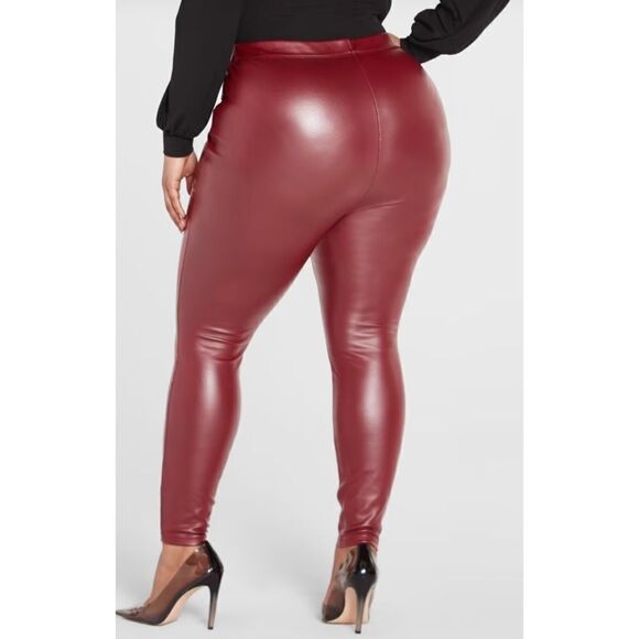 FTF Coated Ponte High Rise Knit Leggings - Picture 2 of 12